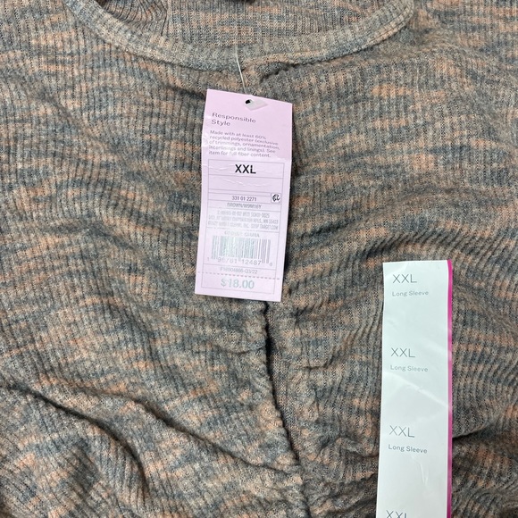 Cropped long sleeve open sweater - Picture 8 of 9